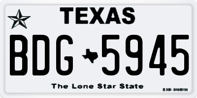 TX license plate BDG5945