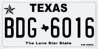 TX license plate BDG6016