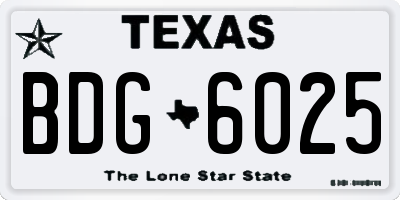 TX license plate BDG6025