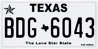 TX license plate BDG6043