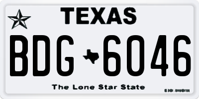 TX license plate BDG6046