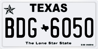 TX license plate BDG6050