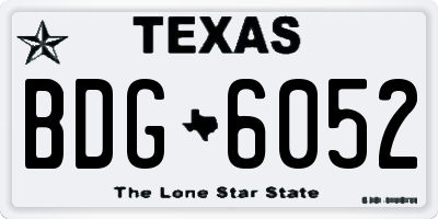 TX license plate BDG6052