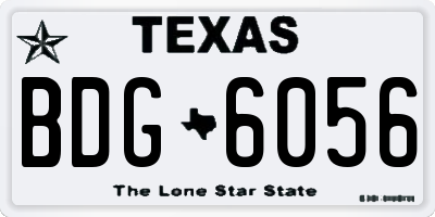 TX license plate BDG6056