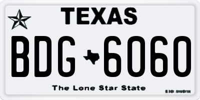 TX license plate BDG6060