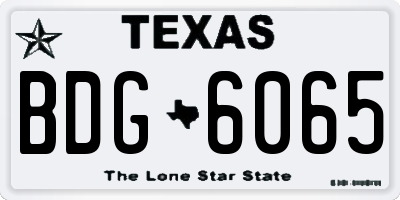 TX license plate BDG6065
