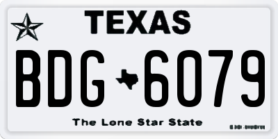 TX license plate BDG6079
