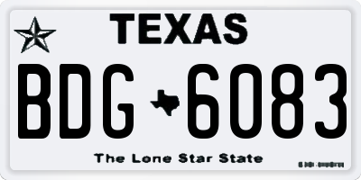 TX license plate BDG6083