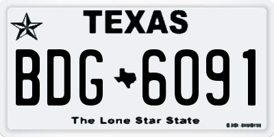 TX license plate BDG6091