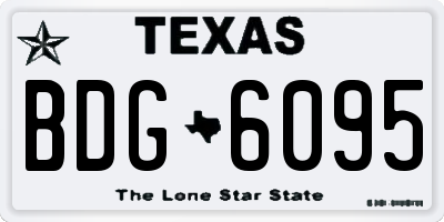 TX license plate BDG6095