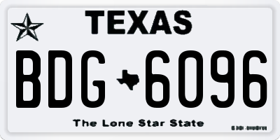 TX license plate BDG6096