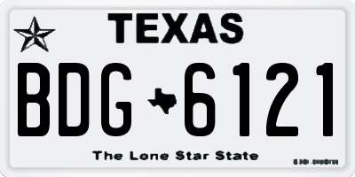 TX license plate BDG6121