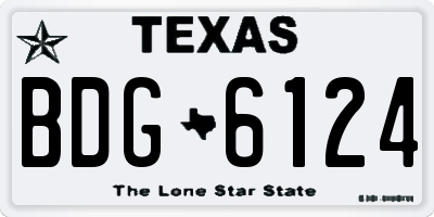 TX license plate BDG6124