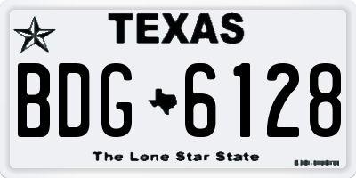 TX license plate BDG6128