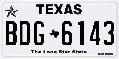 TX license plate BDG6143