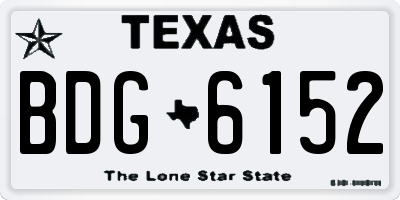 TX license plate BDG6152