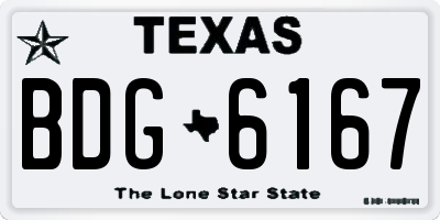 TX license plate BDG6167