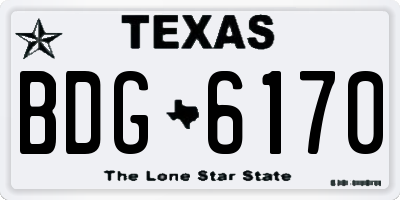 TX license plate BDG6170