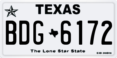 TX license plate BDG6172