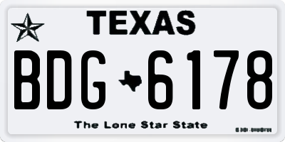 TX license plate BDG6178