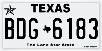 TX license plate BDG6183