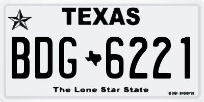 TX license plate BDG6221