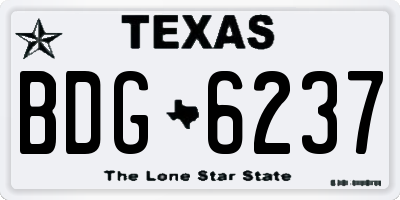 TX license plate BDG6237