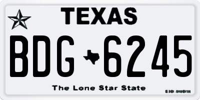 TX license plate BDG6245
