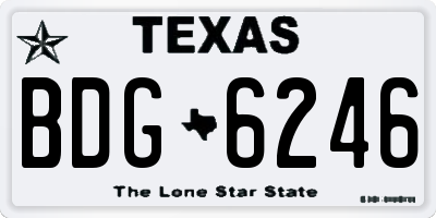 TX license plate BDG6246