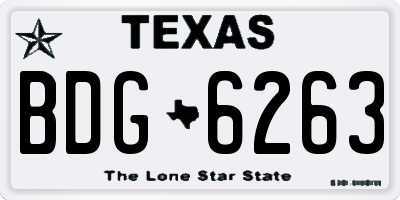TX license plate BDG6263