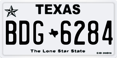 TX license plate BDG6284