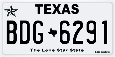 TX license plate BDG6291