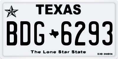 TX license plate BDG6293