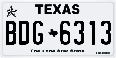 TX license plate BDG6313