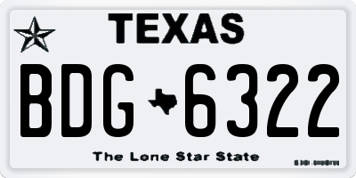 TX license plate BDG6322