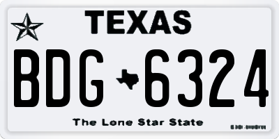 TX license plate BDG6324