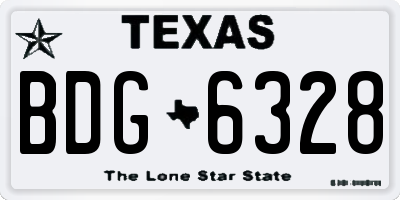 TX license plate BDG6328