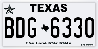 TX license plate BDG6330