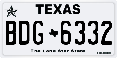 TX license plate BDG6332
