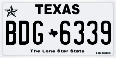 TX license plate BDG6339