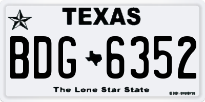 TX license plate BDG6352