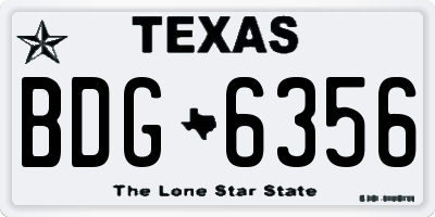 TX license plate BDG6356