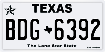 TX license plate BDG6392