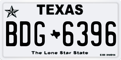 TX license plate BDG6396