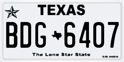 TX license plate BDG6407