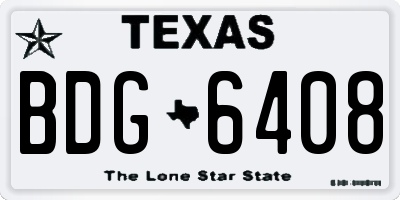 TX license plate BDG6408