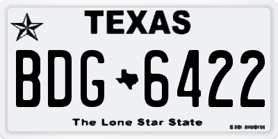 TX license plate BDG6422