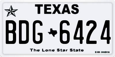 TX license plate BDG6424