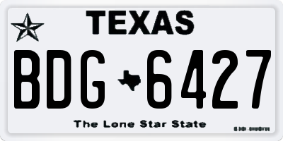 TX license plate BDG6427