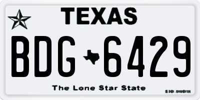 TX license plate BDG6429